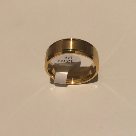 Men/Women Stainless Steel Titanium Ring Gold - Picture 4 of 6